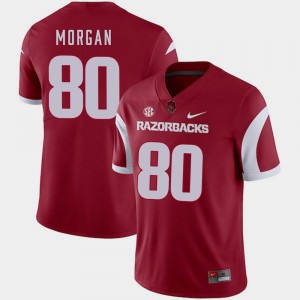 College Football Mens Cardinal Drew Morgan Arkansas Jersey #80 416774-757