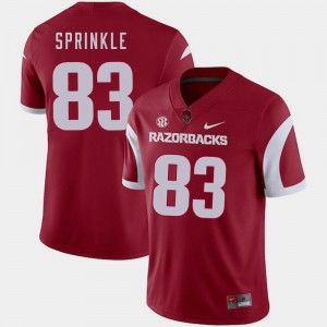 Jeremy Sprinkle Arkansas Jersey For Men #83 Cardinal College Football 802946-491