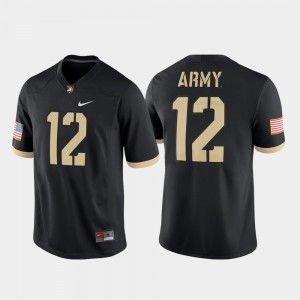 Black Army Jersey College Football #12 Game For Men 688002-709