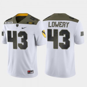 Limited Edition Men's Jeremiah Lowery Army Jersey White #43 1st Cavalry Division 175022-637