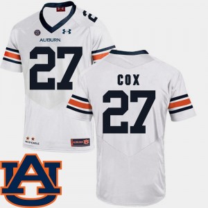 #27 College Football Chandler Cox Auburn Jersey SEC Patch Replica Men's White 490128-577