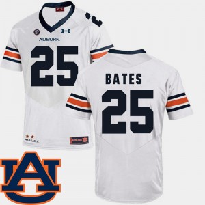 College Football Daren Bates Auburn Jersey SEC Patch Replica #25 Mens White 813352-385