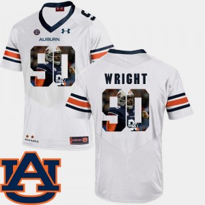 #90 Gabe Wright Auburn Jersey Football Pictorial Fashion White Men 985904-301