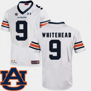 #9 SEC Patch Replica Men Jermaine Whitehead Auburn Jersey White College Football 671426-338
