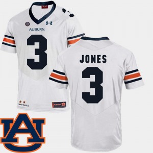 College Football Jonathan Jones Auburn Jersey White #3 For Men SEC Patch Replica 160907-906