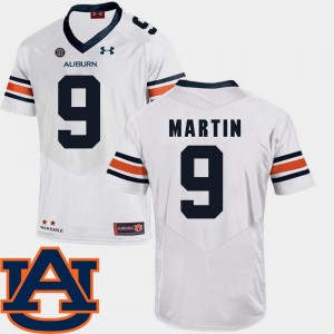 #9 College Football For Men's White SEC Patch Replica Kam Martin Auburn Jersey 254222-282