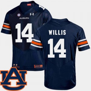 #14 SEC Patch Replica Navy Malik Willis Auburn Jersey For Men's College Football 421899-608