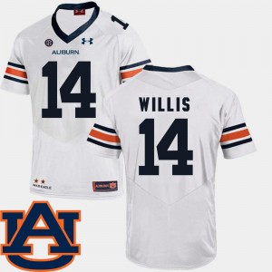 For Men's College Football #14 SEC Patch Replica Malik Willis Auburn Jersey White 771002-908