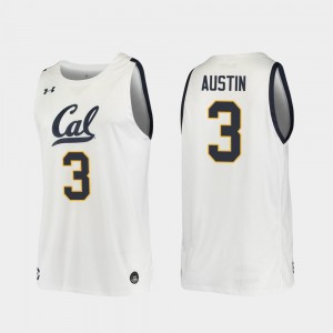 Paris Austin Cal Bears Jersey White For Men 2019-20 College Basketball Replica #3 965144-807