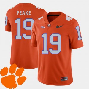 2018 ACC College Football Orange #19 Charone Peake Clemson Jersey Men's 666433-603