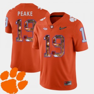 Charone Peake Clemson Jersey Pictorial Fashion Mens Football Orange #19 679118-753