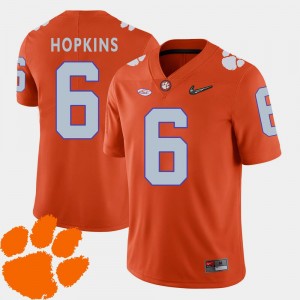 For Men's Orange 2018 ACC #6 DeAndre Hopkins Clemson Jersey College Football 567669-464