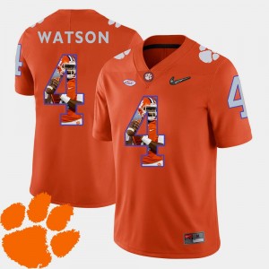 Football Pictorial Fashion DeShaun Watson Clemson Jersey Orange Mens #4 122063-743