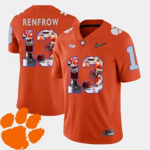 Orange Hunter Renfrow Clemson Jersey For Men's Football Pictorial Fashion #13 133166-296