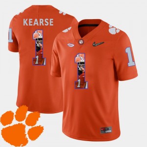 Football Pictorial Fashion For Men #1 Orange Jayron Kearse Clemson Jersey 358600-156