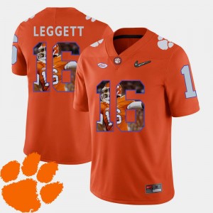 Jordan Leggett Clemson Jersey Orange For Men's #16 Pictorial Fashion Football 251790-297