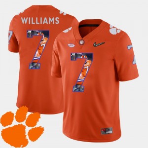 Pictorial Fashion Football Men's #7 Mike Williams Clemson Jersey Orange 807287-528