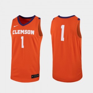 College Basketball Replica Orange #1 For Men's Clemson Jersey 623421-870