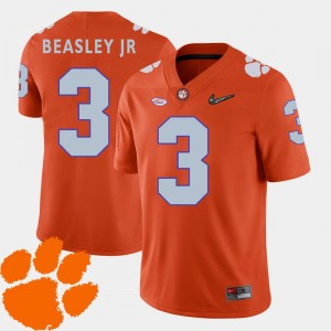 College Football 2018 ACC #3 Vic Beasley Jr. Clemson Jersey Orange For Men's 310495-309