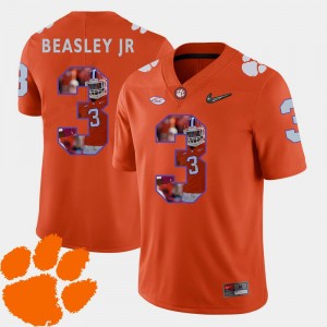 Orange #3 Men's Football Pictorial Fashion Vic Beasley Jr. Clemson Jersey 142540-525