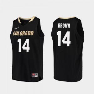 Mens Replica Black Deleon Brown Colorado Jersey #14 College Basketball 414225-319
