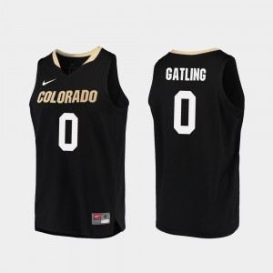 #0 Black Men's Shane Gatling Colorado Jersey College Basketball Replica 605247-835