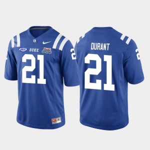 Mataeo Durant Duke Jersey #21 College Football Game Royal For Men 2018 Independence Bowl 112265-969