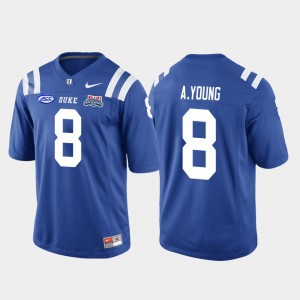 Royal For Men #8 College Football Game 2018 Independence Bowl Aaron Young Duke Jersey 753624-745