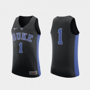 #1 Duke Jersey Black For Men College Basketball Authentic 643572-582