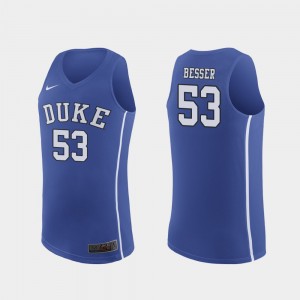 Authentic Brennan Besser Duke Jersey Royal March Madness College Basketball #53 For Men 508587-922