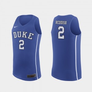 For Men's March Madness College Basketball #2 Royal Cam Reddish Duke Jersey Authentic 793608-699