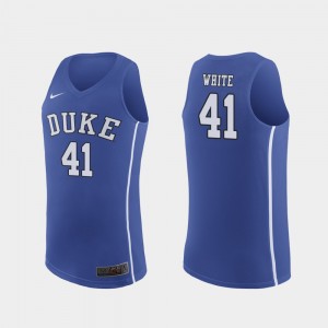 Jack White Duke Jersey March Madness College Basketball Authentic Royal Mens #41 758961-465