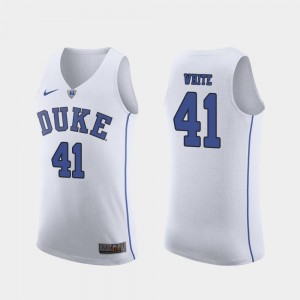 Jack White Duke Jersey Mens March Madness College Basketball #41 White Authentic 947786-829