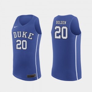 Authentic Marques Bolden Duke Jersey March Madness College Basketball #20 Mens Royal 638986-783