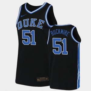 Mike Buckmire Duke Jersey #51 Replica Black For Men's 2019-20 College Basketball 268328-295