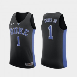 College Basketball Replica #1 Vernon Carey Jr. Duke Jersey Black Men 151577-741