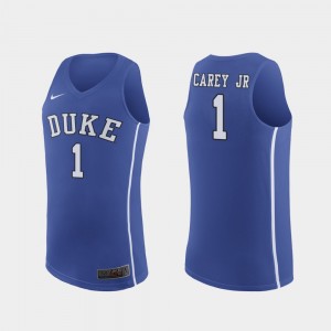 Vernon Carey Jr. Duke Jersey #1 Royal College Basketball Replica Mens 697606-907