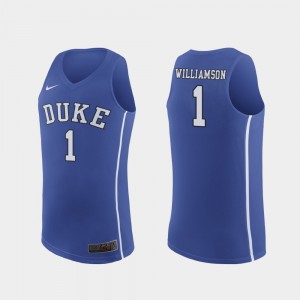 March Madness College Basketball Men's Zion Williamson Duke Jersey Authentic #1 Royal 215962-795