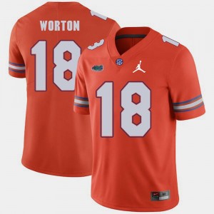 C.J. Worton Gators Jersey Jordan Brand #18 Men's Replica 2018 Game Orange 356251-225