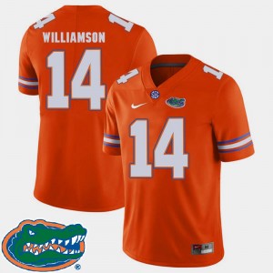 College Football Chris Williamson Gators Jersey 2018 SEC #14 Mens Orange 964957-617