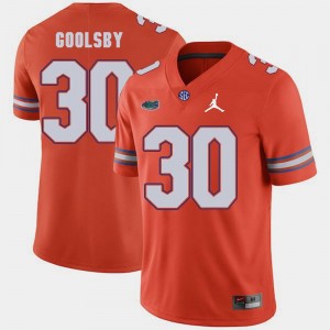 #30 DeAndre Goolsby Gators Jersey Mens Jordan Brand Orange Replica 2018 Game 791174-648