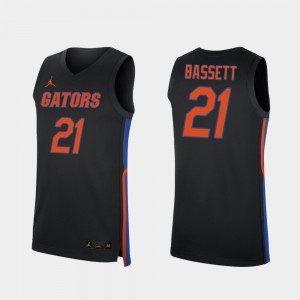 #21 Mens Black Replica Dontay Bassett Gators Jersey 2019-20 College Basketball 765748-814