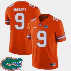 For Men's #9 2018 SEC Dre Massey Gators Jersey Orange College Football 820517-323
