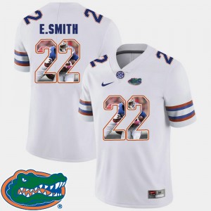 White Football #22 For Men Pictorial Fashion E.Smith Gators Jersey 350042-272