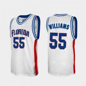 College Basketball Mens White #55 Jason Williams Gators Jersey Alumni 631948-387
