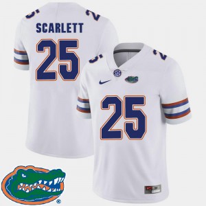 2018 SEC College Football #25 For Men Jordan Scarlett Gators Jersey White 704139-531