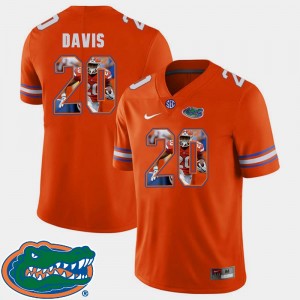 Malik Davis Gators Jersey For Men's #20 Football Orange Pictorial Fashion 789219-758