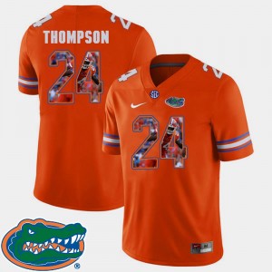 Men's Mark Thompson Gators Jersey Orange Football Pictorial Fashion #24 743810-502