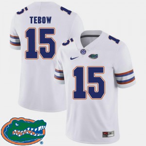 #15 For Men's College Football Tim Tebow Gators Jersey 2018 SEC White 531908-965