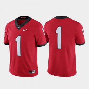 #1 Limited Mens Red UGA Jersey College Football 752120-357